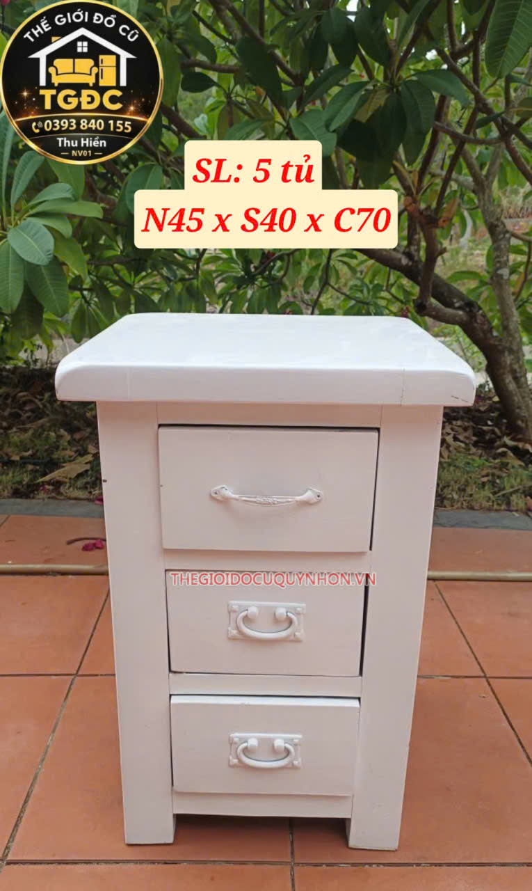TAB đầu giường 3 hộc trắng