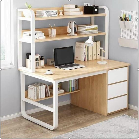 bàn giá sách 3 hộc tự nhiên 1