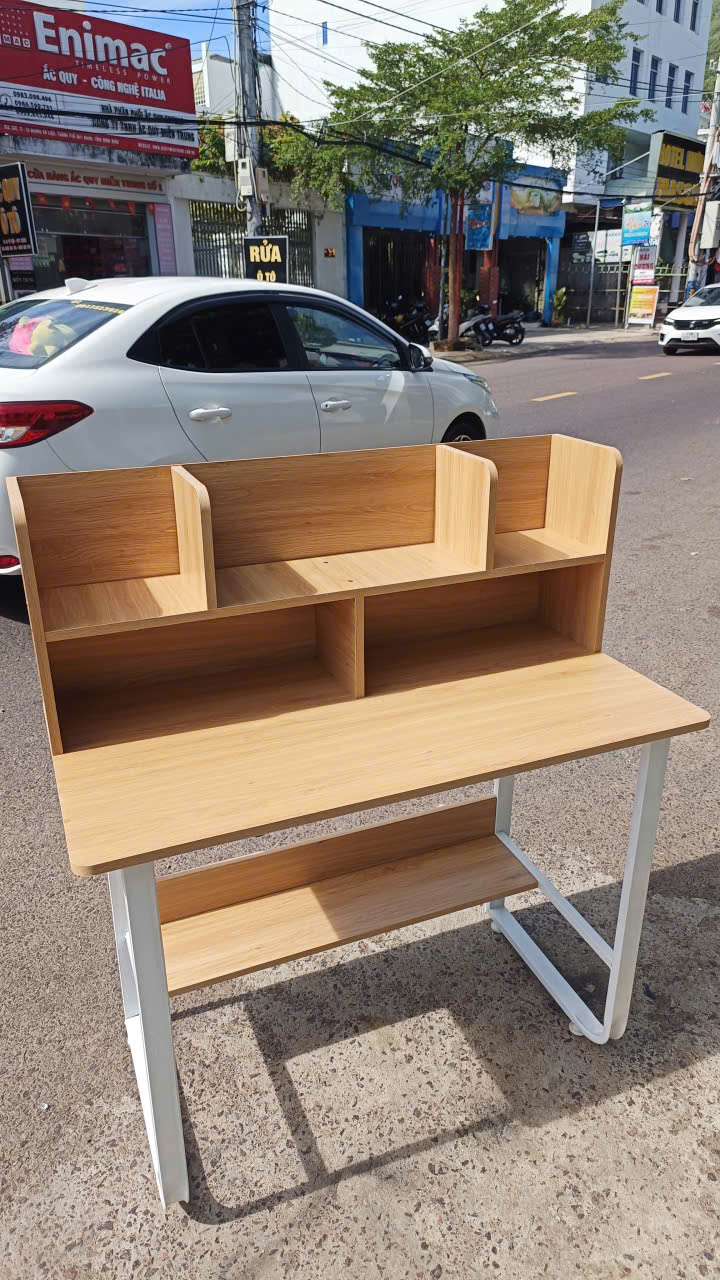 bàn học kệ lửng 1m2 - tự nhiên