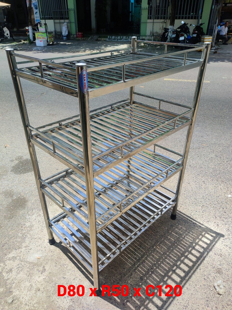 kệ inox 4 tầng 80 x 50