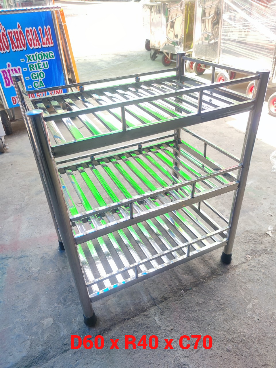 kệ inox Tấn Phú 03 tầng