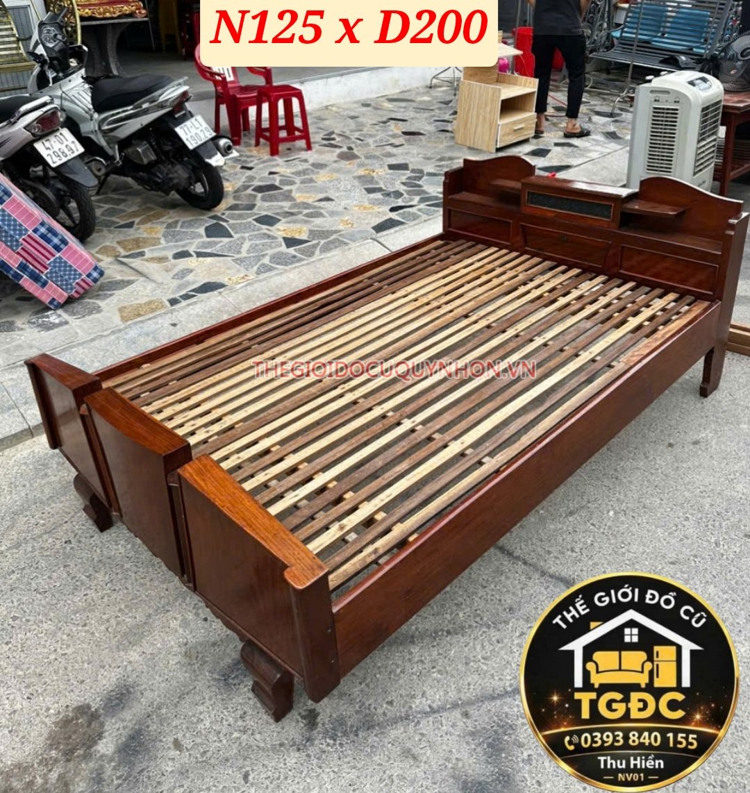 giường gỗ 1m2 tl
