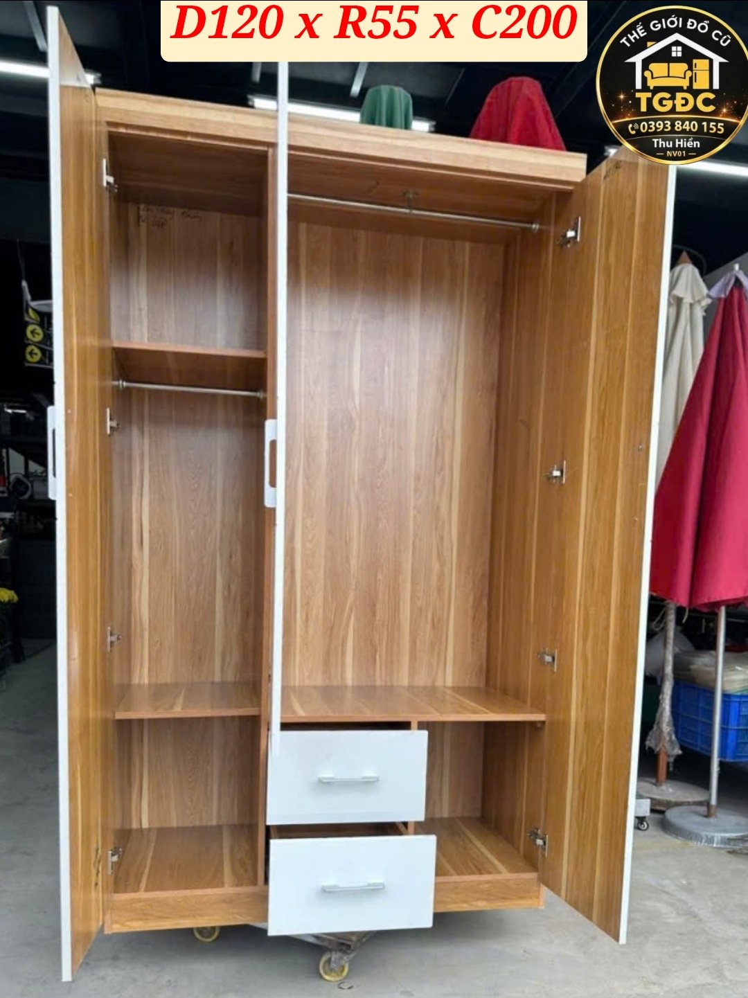 tủ quần áo MDF 03 cánh 2